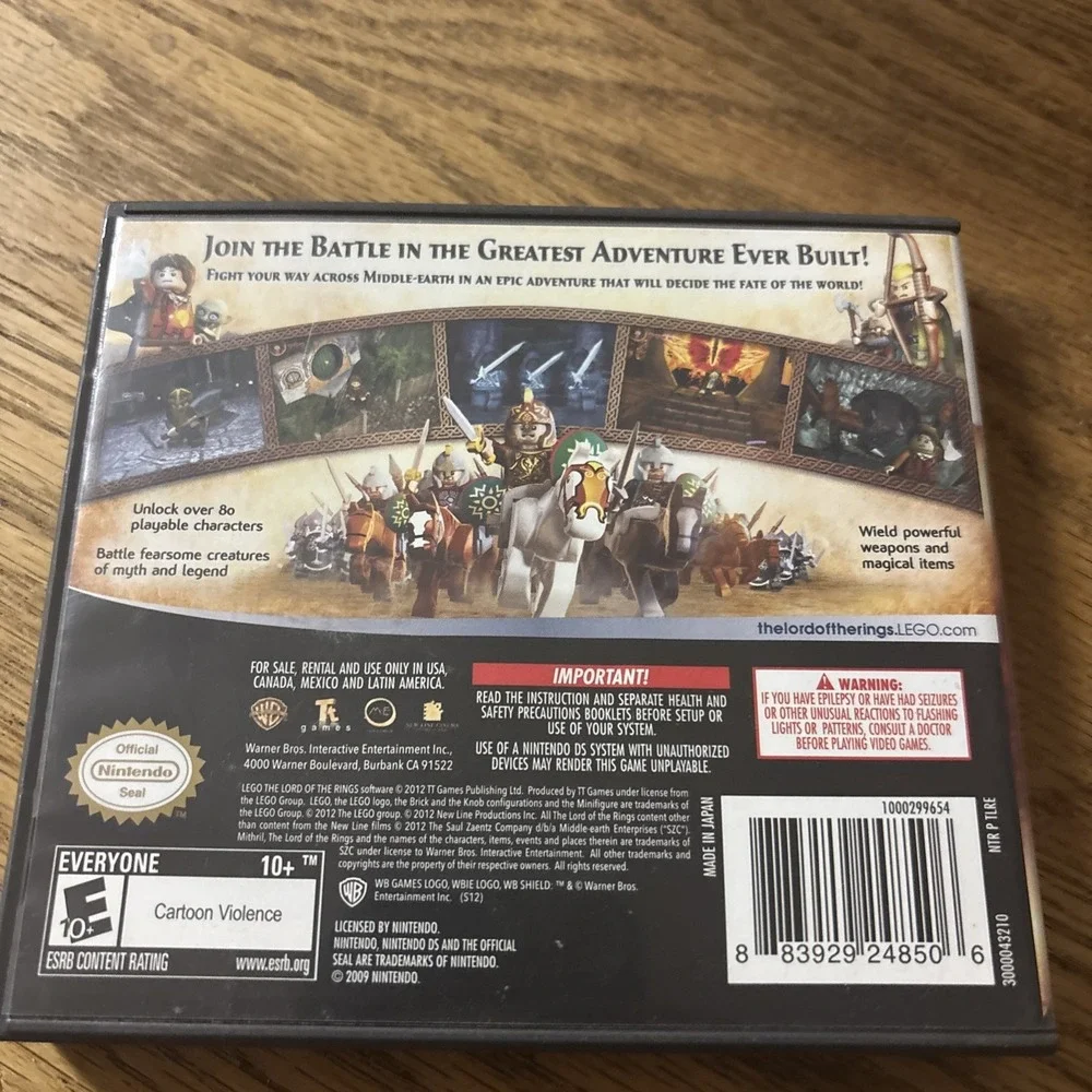 LEGO The Lord of the Rings (Nintendo DS, 2012) CASE And Manual Only No  Game